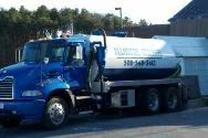 Falmouth Cesspool tanker truck on the road